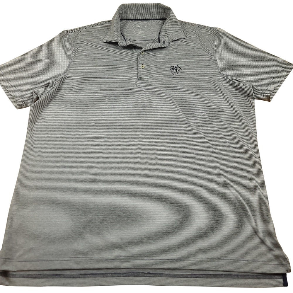 Johnnie O Mens XL Polo Shirt Heather Twilight Micro Stripe‎ Short Sleeve Golf